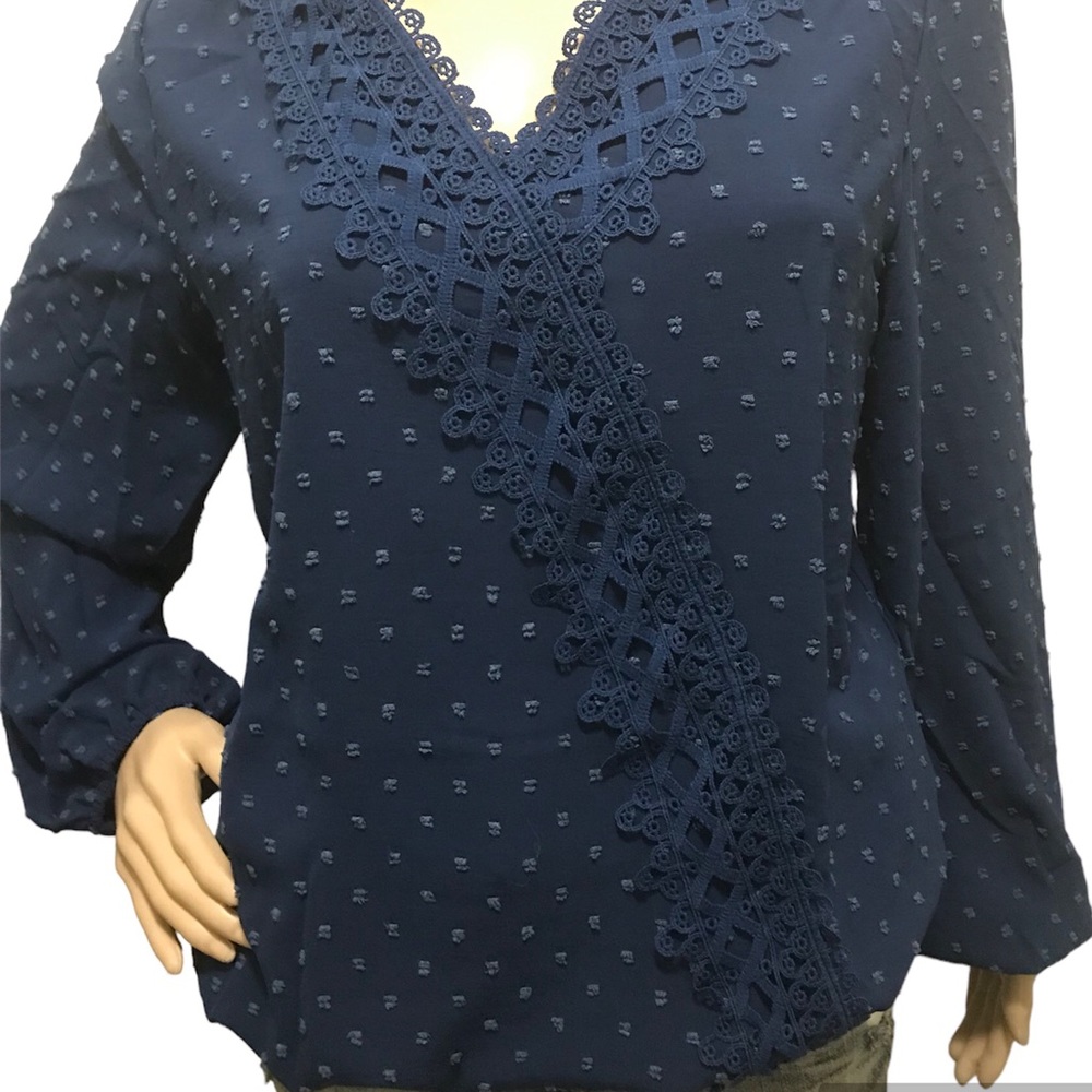 Textured Blue Blouse - Picture 3 of 8